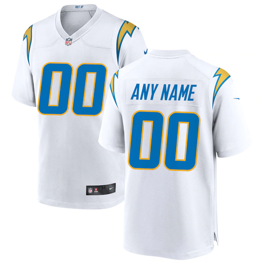 Custom1 Los Angeles Chargers White Game Jersey1