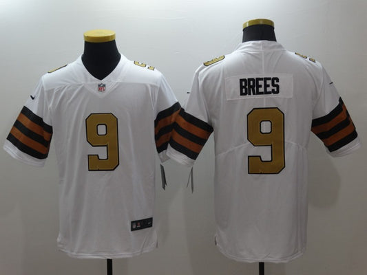 Men's New Orleans Saints Drew Brees #9 White Game Player Jersey1