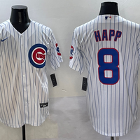 Men's Chicago Cubs Ian Happ #8 White Home Replica Player Jersey1
