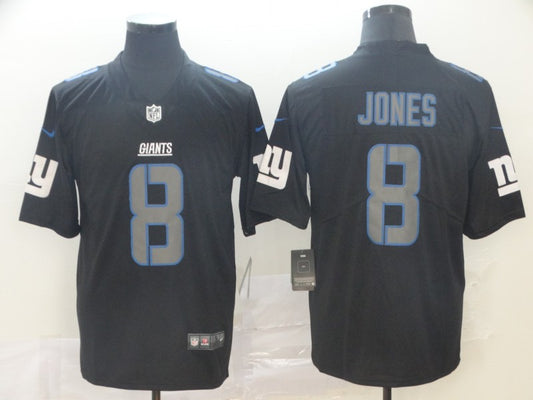 Men's New York Giants Daniel Jones #8 Black Game Jersey1