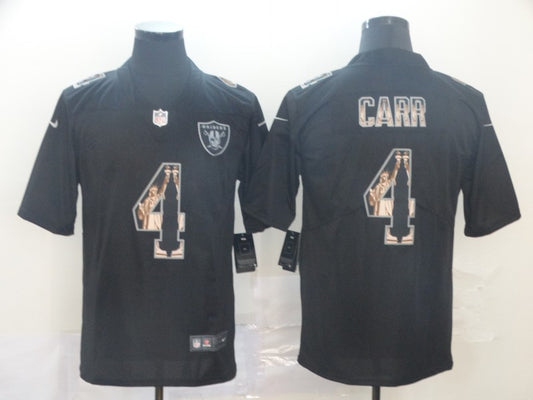 Men's Las Vegas Raiders Derek Carr #4 Black Player Game Jersey1