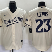 Men's Minnesota Twins Royce Lewis #23 Beige Alternate Replica Player Jersey1