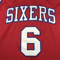 Men's Philadelphia 76ers Julius Erving #6 Red Hardwood Classics Swingman Jersey1