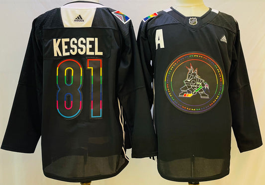 Men's Arizona Coyotes Phil Kessel #81 Black Breakaway Player Jersey1