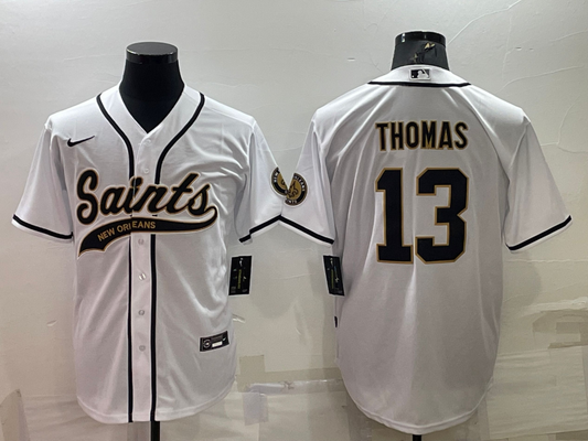 Men's New Orleans Saints Michael Thomas #13 White Game Jersey1 Joint Edition