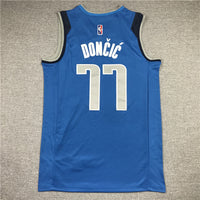 Men's Dallas Mavericks Luka Doncic #77 NBA Blue Replica Jersey1