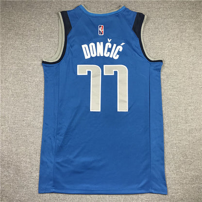 Men's Dallas Mavericks Luka Doncic #77 NBA Blue Replica Jersey1