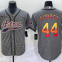 Men's Houston Astros Yordan Alvarez #44 Gray Replica Player Jersey1 Joint Edition