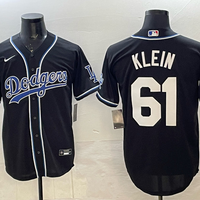 Men's Los Angeles Dodgers Clay Klein #61 Black Replica Jersey