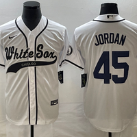 Men's Chicago White Sox Michael Jordan #45 White Replica Player Jersey1 Joint Edition