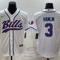 Men's Buffalo Bills Damar Hamlin #3 White Game Jersey1 Joint Edition