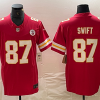 Taylor Swift #87 Kansas City Chiefs Red Game Player Jersey - JerseysFreak