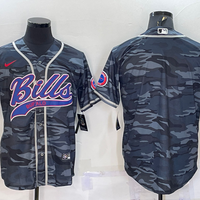 Men's Buffalo Bills Grey Camouflage Blank Jersey1