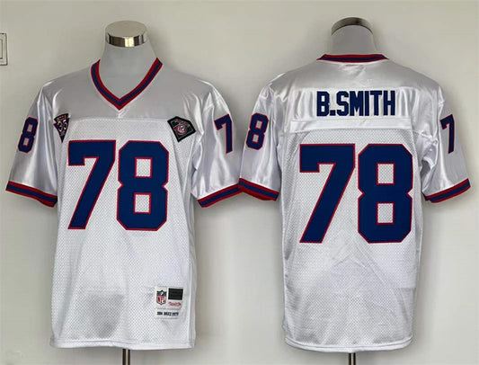 Men's Buffalo Bills Bruce Smith Mitchell & Ness White Legacy Replica Player Jersey1