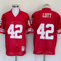 Men's San Francisco 49ers Ronnie Lott Mitchell & Ness Scarlet Legacy Replica Jersey1