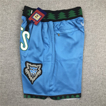 Men's Minnesota Timberwolves Light Blue Basketball Shorts1