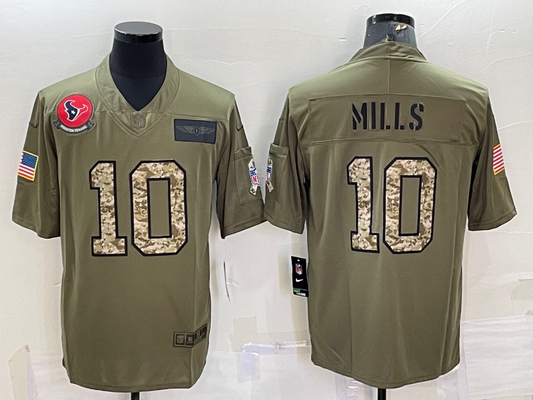 Men's Houston Texans Davis Mills #10 Brown Player Jersey1