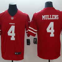 Men's San Francisco 49ers Nick Mullens #4 Red Game Jersey1
