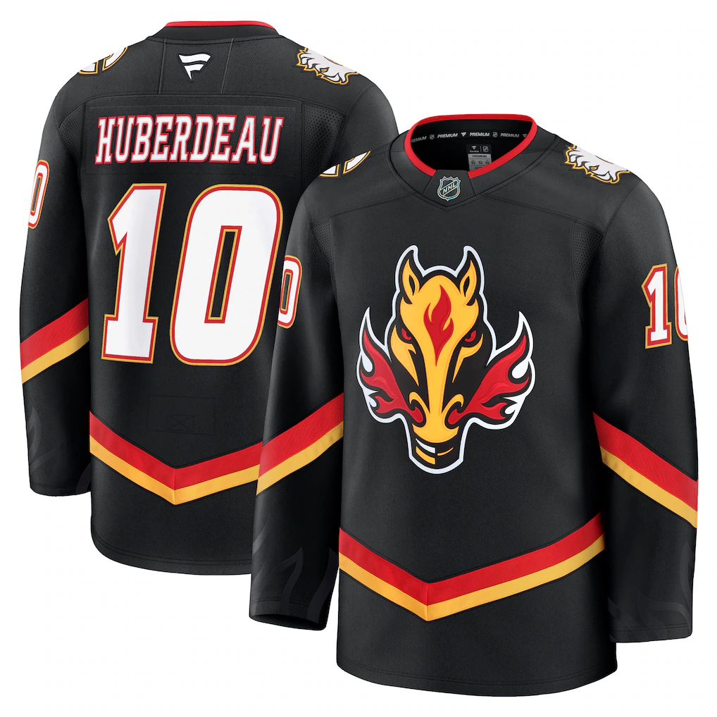 Men's Calgary Flames Jonathan Huberdeau #10 Fanatics Black Alternate Premium Jersey