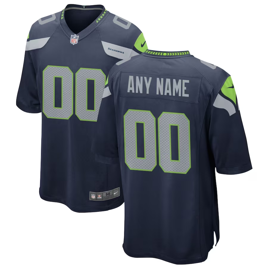 Seattle Seahawks College Navy Custom Jersey