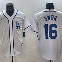 Men's Los Angeles Dodgers Will Smith #16 White Limited Player Jersey1