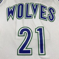 Men's Minnesota Timberwolves Kevin Garnett #21 White Hardwood Classics Swingman Jersey1