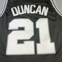 Men's San Antonio Spurs Tim Duncan Black Big & Tall Hardwood Classics Jersey1