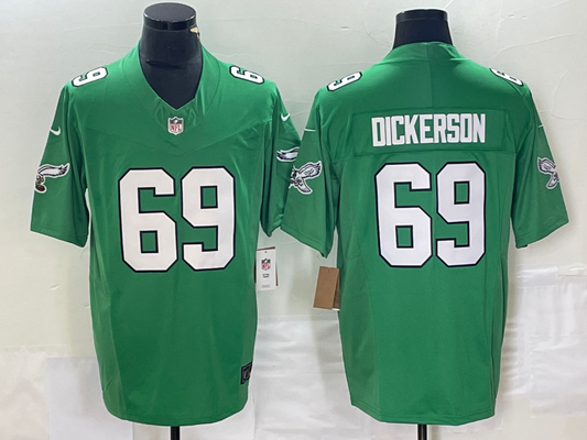 Men's Philadelphia Eagles Landon Dickerson #69 Kelly Green Alternate Game Jersey1