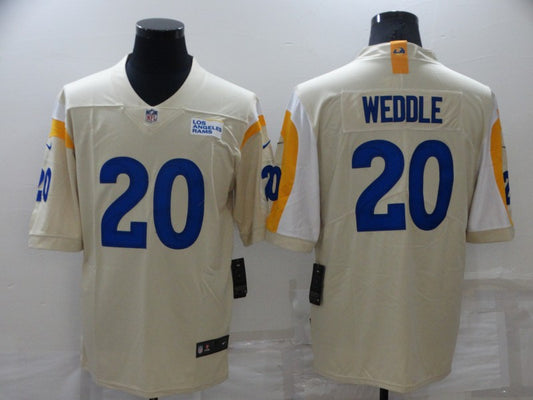 Men's Los Angeles Rams Eric Weddle #20 Beige Game Jersey1