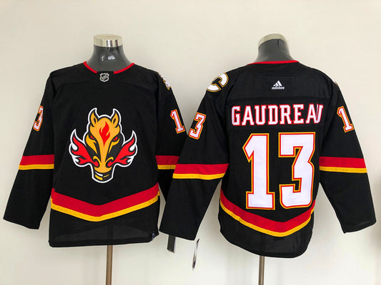 Men's Calgary Flames Johnny Gaudreau #13 Black Breakaway Player Jersey1