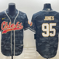 Men's Kansas City Chiefs Chris Jones #95 Grey Camouflage Game Jersey1 Joint Edition