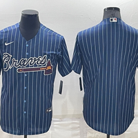 Men's Atlanta Braves Blue Replica Blank Jersey1