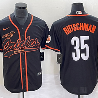 Men's Baltimore Orioles Adley Rutschman #35 Black Replica Jersey1 Joint Edition