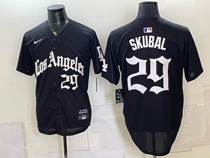 Men's Los Angeles Dodgers Tarik Skubal #29 Black Alternate Stadium Jersey