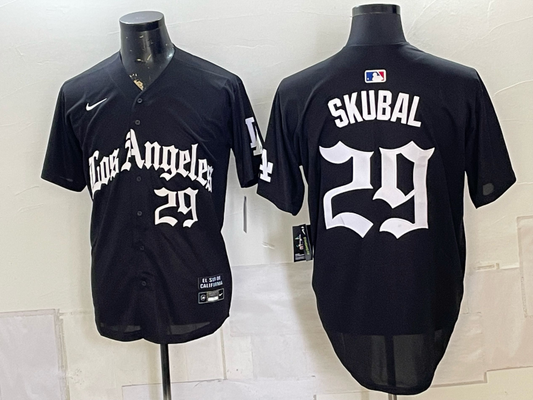 Men's Los Angeles Dodgers Tarik Skubal #29 Black Alternate Stadium Jersey