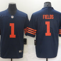 Men's Chicago Bears Justin Fields #1 Navy Game Jersey1