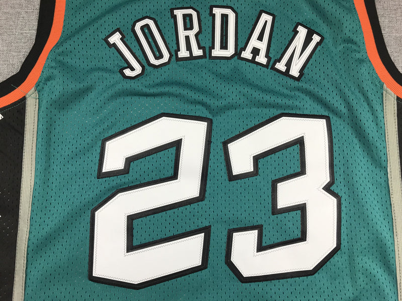 Men's 96 All Star Chicago Bulls Michael Jordan Green Hardwood Classics Swingman Jersey1