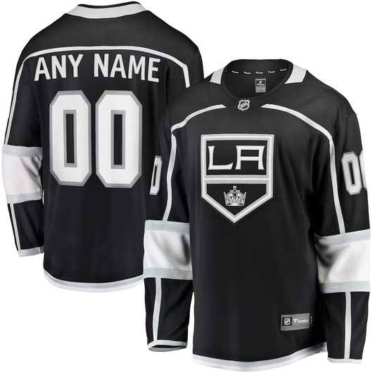 Men's Los Angeles Kings Black Home Breakaway Custom Jersey1