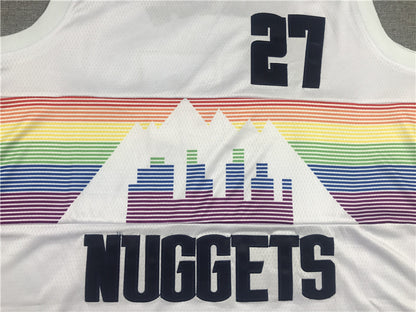 Men's Denver Nuggets Jamal Murray #27 NBA White Player Jersey1