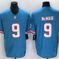 Men's Tennessee Titans Steve McNair #9 Light Blue Oilers Throwback Retired Player Game Jersey1
