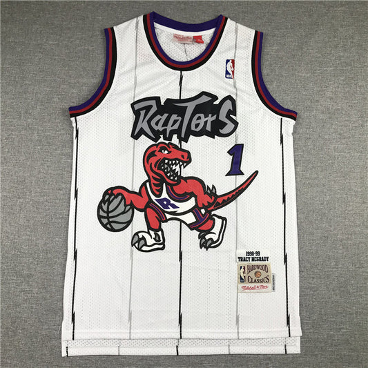 Men's Toronto Raptors Tracy McGrady 1998-99 White Hardwood Classics Swingman Jersey1