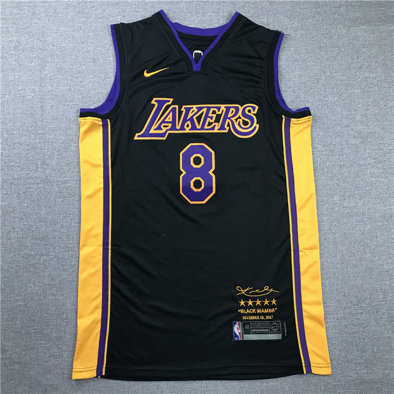 Men's Los Angeles Lakers Kobe Bryant Black #8 Swingman Player Jersey1