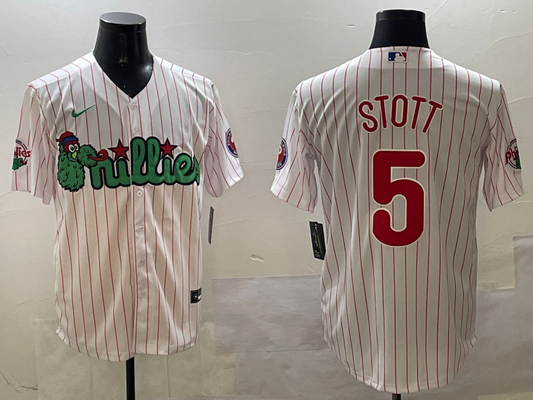 Men's Philadelphia Phillies Bryson Stott #5 White Replica Team Jersey1