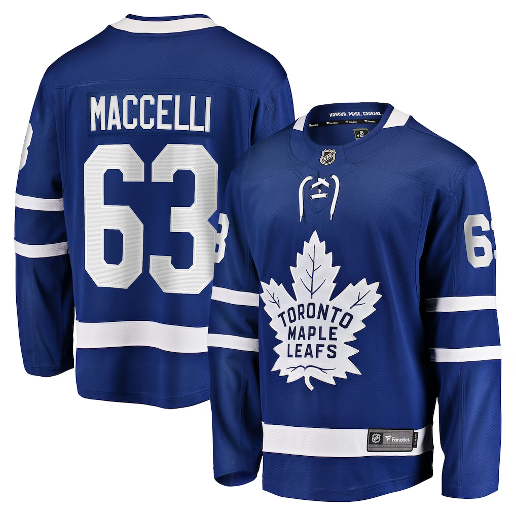 Men's Toronto Maple Leafs Matias Maccelli #63 Fanatics Blue Home Breakaway Jersey