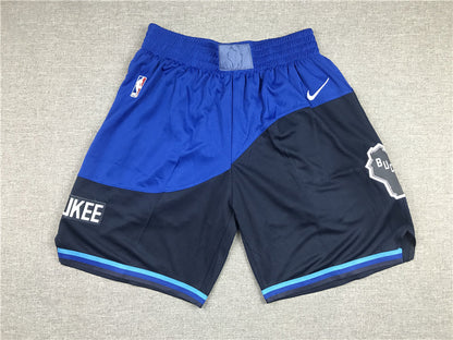 Men's Milwaukee Bucks Blue/Navy City Edition Basketball Shorts1