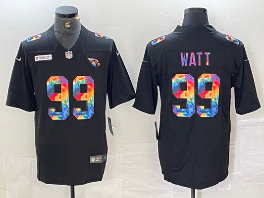 Men's Arizona Cardinals J.J. Watt #99 Black Game Player Jersey1