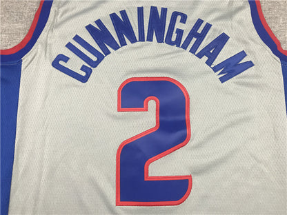 Men's Detroit Pistons Cade Cunningham Gray 2021/22 Swingman Player Jersey1