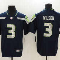 Men's Seattle Seahawks #3 Russell Wilson Navy Game Jersey