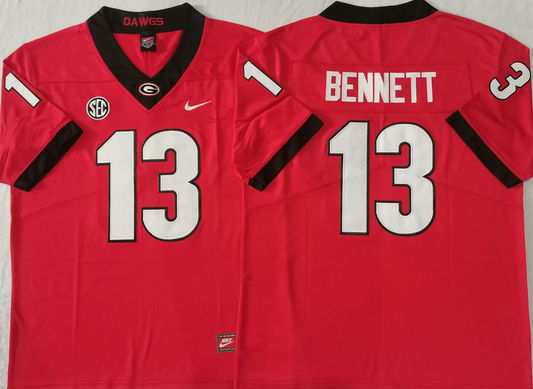 Men's Georgia Bulldogs Stetson Bennett #13 Red Player Jersey