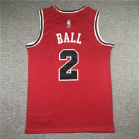 Men's Chicago Bulls Lonzo Ball #2 Red Fast Break Replica Player Jersey1